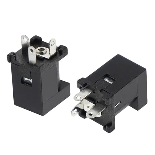 Conector de alimentacion de CC hembra jack 5,5 x 2,5 mm vertical para PCB 3