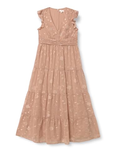 Robe longue demoiselle d'honneur col V à motif floral chic