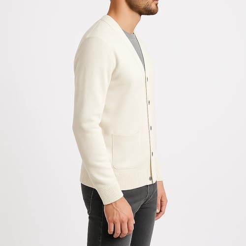 Men's Cardigan Sweater Vintage Wool Blend Cable Knit V Neck Long Sleeve Buttons Cardigan with Pockets Gifts for Men3