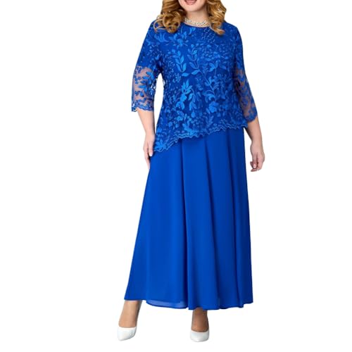 Odizli Kleider Große Größen Damen Mollige Frauen Elegant 3/4 Ärmel Blume Spitze Stickerei Chiffonkleid Festlich Hochzeit Hochzeitsgast Brautmutterkleider Coctailkleid Lang Abendkleid Blau XL Odizli Kleider Große Größen Damen Mollige Frauen Elegant 3/4 Ärmel Blume Spitze Stickerei Chiffonkleid Festlich Hochzeit Hochzeitsgast Brautmutterkleider Coctailkleid Lang Abendkleid Blau XL
