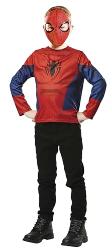 RUBIE'S SPIDER-MAN - Marvel officiel - Déguisement pour Enfant avec un Top Imprimé avec logo araignée Spider-man son Masque en Plastique - Taille Unique 5-8...