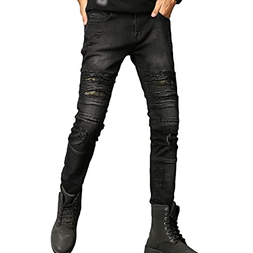 Jean motard denim délavé pour homme idéal pour vos sorties urbaines