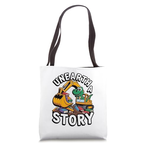 Bolsa tote Unearth A Story Dinosaur Summer Library Reading 2026 miniatura 1