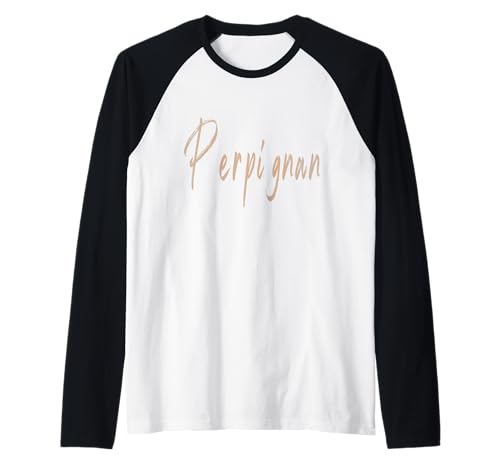Perpignan Francia Diseño Elegante Vintage Camiseta Manga Raglan