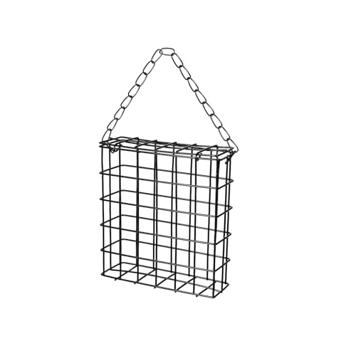SUQ I OME Outdoor Wild Bird Feeder, Black Small Hanging with Metal, Single Suet Cake Style for Outside Office (Square) - Image 3