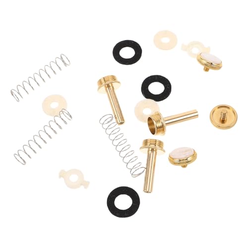 Levemolo Kit de Reparación para Trompeta con Sistema de Válvulas Doradas Botones Redondos Resortes de...