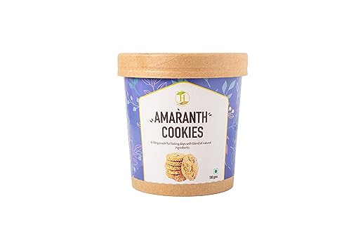 Healthy Lives® Amaranth Farali Biscuits Cookies for Fasting | Tasty, Healthy Delicious Fast for Adults and Kids | Made with Jaggery Butter Milk Almond Cookies | No Added Sugar (100g, Pack of 1)