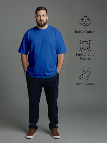Image of XENOVAURBAN Mens Plus Size Cotton T-Shirt Combo | Combo Pack of 2 Unisex Fit Plus Size Printed Tshirts
