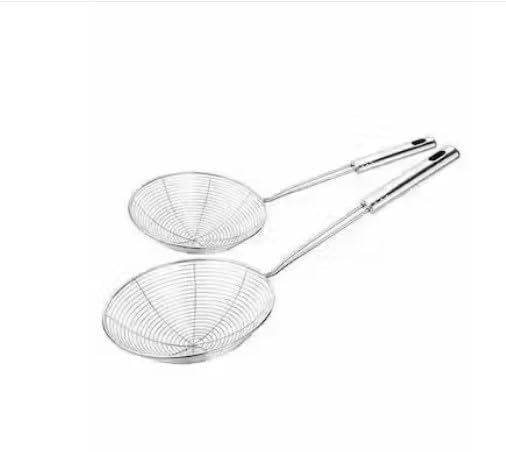 Spider Strainer Skimmer Ladle Set, Stainless Steel, 2 Sizes, Kitchen Pasta Strainer for Cooking and Frying