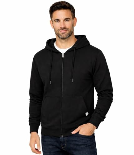 Sweat à capuche zippé homme doux vêtement sport Blu Apparel