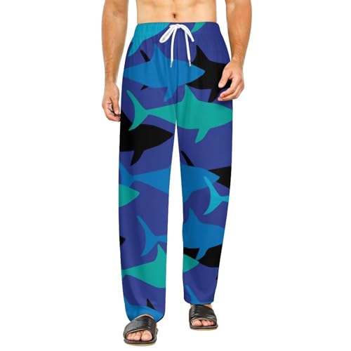 Bas de pyjama requin pour femme : pantalon de nuit long S