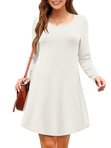 Image of MOLERANI Women's Long Sleeve Casual Swing Simple T-Shirt Loose Dress