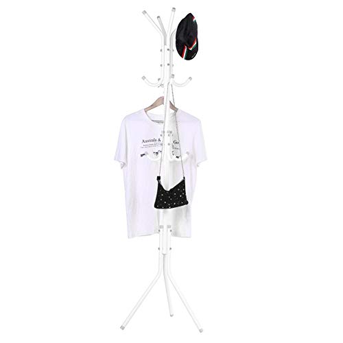 Wakects Tree Shaped Coat Rack Standing, 68.5inch Floor Clothes Rack Tree Shaped Stand with Multi-hooks Design for Living Room (white)