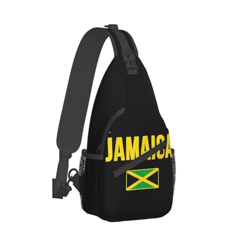 Cute Jamaica Flag Sling Backpack, Multipurpose Crossbody Shoulder Bag Jamaican Travel Hiking Daypack for Women Men2