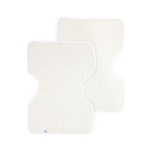 Image of Little Unicorn Ultra-Absorbent Premium Burp Cloth 2 Pack | Soft on Baby's Skin | Larger Size | Ergonomic Design | Set of 2 (Tan Gingham)