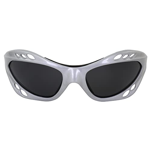 Birdz Eyewear Seahawk Polarized Sunglasses Jet Ski Goggles Sport Kite-Boarding, Surfing, Kayaking 2 Pairs Black Frame and Silver Frame with Smoke Lenses2
