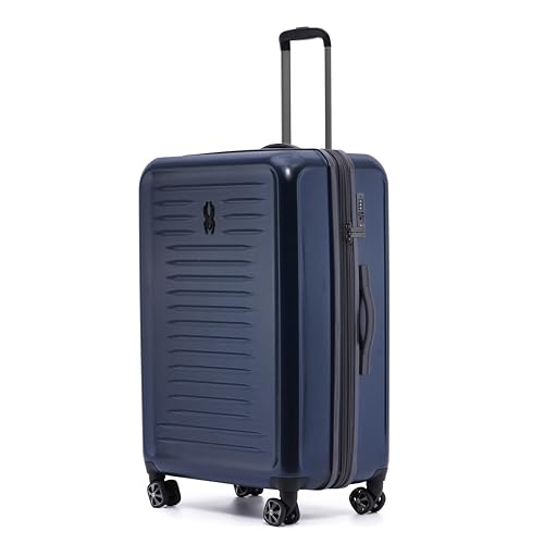 Spyder Rails 29 Inch Expandable Hardside Checked Suitcase with 360° Spinner Wheels, TSA Approved Lock