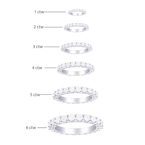 3 Carat (ctw) 14K White Gold Round Diamond Ladies Eternity Wedding Anniversary Stackable Ring Band Value Collection2