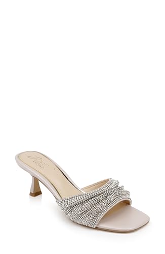 Jewel Badgley Mischka Humor Crystal Mules with Kitten Heel
