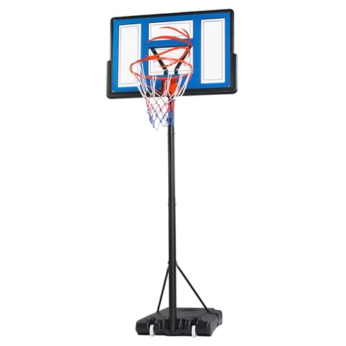 LALAHO Outdoor Basketball Hoop 2.3-3.05m Adjustable Professional Stand Blue