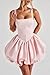 Kncpti Women's Homecoming Dresses with Bow Mini Causal Dress Short A-line Prom Dress Cocktail Evening Pary Gown Fuchsia XS