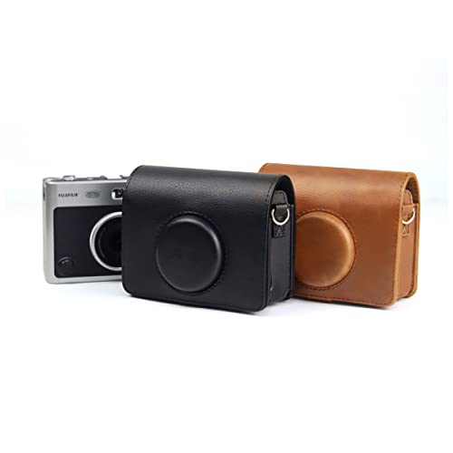Image of Breatoi Protective Camera Case for Mini EVO Horizontal PU Leather Bag with Adjustable Shoulder Strap-Brown