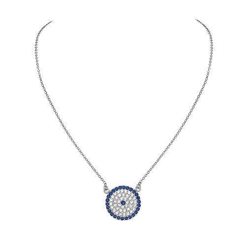 My Daily Styles 925 Sterling Silver Evil Eye Hamsa Necklace with CZ Pendant - Adjustable Length 16-18 Inches3