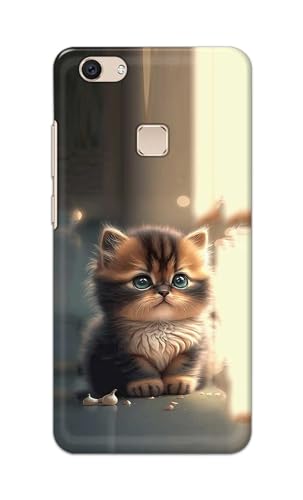 Image of PRINTFIDAA Printed Hard Back Cover Case for Vivo V7+ | Vivo V7 Plus | Vivo Z10 Back Cover (Cute Cat) -112