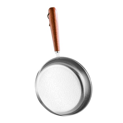 MUELODSIC 小型ステンレス製フライパン ミニ卵焼き器 ノンスティック加工 滑り止めハンドル付き 多用途調理用パン 卵 パンケーキ 肉料理対応