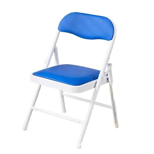 Vilom 折りたたみ椅子 子供用 学習椅子 背もたれ付き 小学生向け 家庭用 軽量 コンパクト収納 幼児 ベビーチェア 食事用椅子 安全設計 多用途 子供椅子 室内外兼用 (ブルー高さ28cm)
