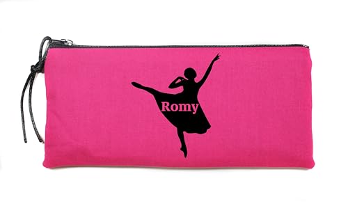 Trousse à crayons personnalisée rentrée fille en tissu danse danseuse prénom