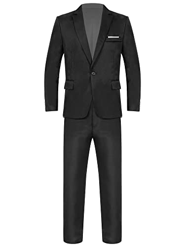Men's 2 Piece Suit Slim Fit Solid Formal Dress Suits Tuxedo Wedding Blazer Pants for Business Dinner Party2