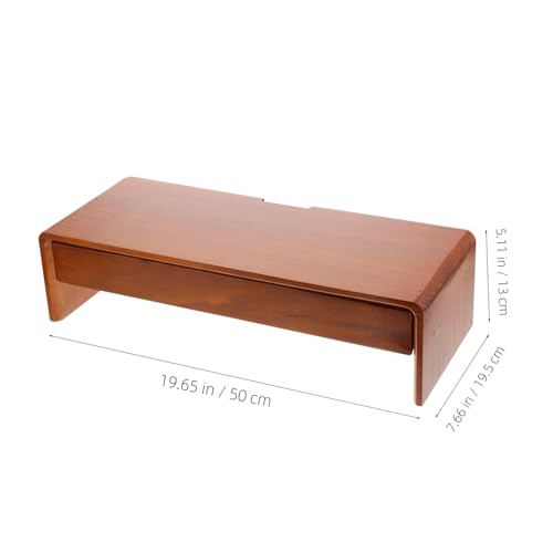 Support d'écran d'ordinateur en bois premium avec tiroir de rangement compact - 5