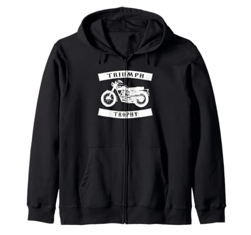 Triumph TR6 Trophy- Classic Motor Cycle Zip Hoodie