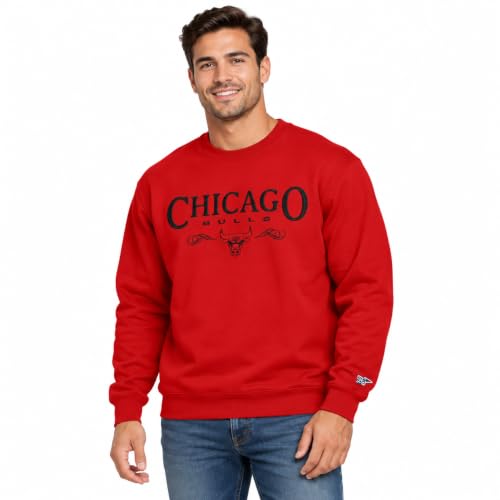 Blue 84 Chicago Bulls NBA Officially Licensed Crewneck Sweatshirt Embroidery Basketball, Team Color, Large