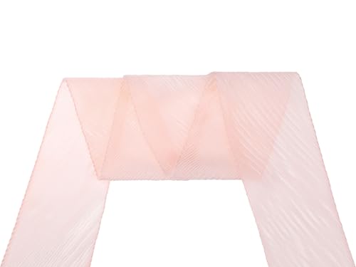 Women Pleated Pure Chiffon Long Scarves, Solid Color Semi Sheer Stretchy Gauze Hair Band Neck Scarf4