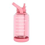 Takeya Motivational Water Bottle with Straw Lid, Times to Drink, BPA-Free Tritan Plastic, 64 Ounce,...