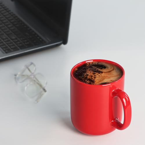 Taza grande de cerámica roja 20 oz con asa miniatura 6