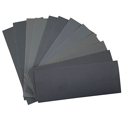 HXMJIED Papel de lija de grano 1200 a 5000, 30 hojas de lija variadas en húmedo y seco, papel de lija húmedo y seco de 23 x 9 cm, para lijado automotriz, acabado de muebles de madera y lijado de