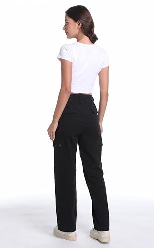 Tronjori Womens Cargo Pants High Waisted Casual Utility Trousers Stretch Straight Leg Streetwear Y2K3
