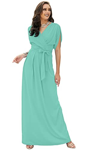 Image of KOH KOH Womens Long Pleated Flowy Modest Evening Wedding Guest Maxi Dress