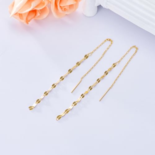 Moon Star Threader Earrings Sterling Silver Long Earrings for Women Hypoallergenic Tassel Chain Earrings for Teen Girls4