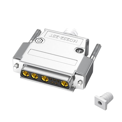 KAHDGSS 1 Conector D-Sub Mixto De 30 Amperios 9W4 Macho Y 5 + 4D-Sub Pin Alimentación Contacto Mixto Montaje Seguro PCB con Bloqueo Enchufe Aislamiento Resistencia Calor