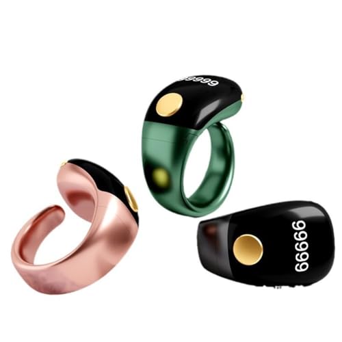 Kivivaka Portátil para contador de anillos con pantalla LCD, tipo de carga, función de autobloqueo, 3 tamaños ajustables, color oro rosa