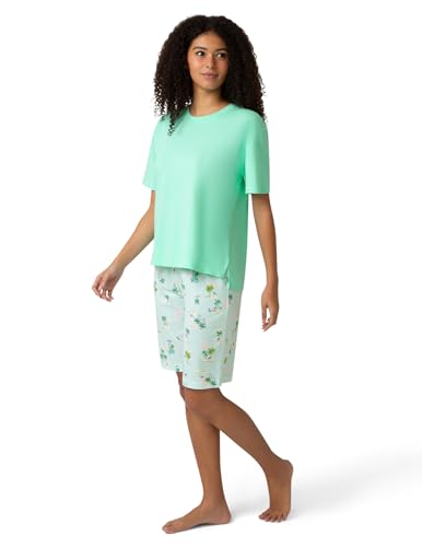 Image of HUE Women's Summer Vacation Pajama Separates, Soft, Whimsical Print Pjs with Tropical Beach Themes, Flip Flops, Cocktails