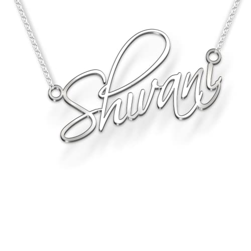 Image of Shivani Cursive Gold & Silver Name Pendant Necklace, Best Jewelry Gift for Girls.