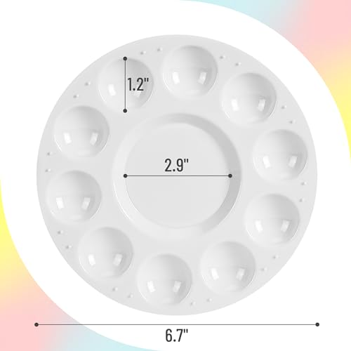 Image of Mr. Pen- Round Paint Tray Palettes, 8 Pack | Plastic White Palettes for Students, Kids, Paint Holder, DIY Craft Class, Painting