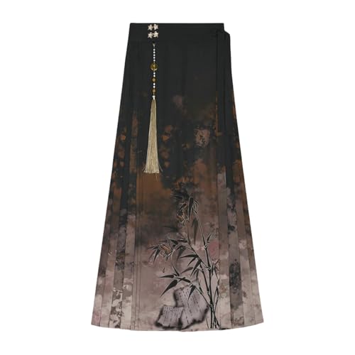 Jupe Hanfu femme style chinois avec détails plissés de haute qualité
