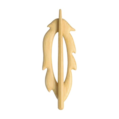 Broche de madera de pluma para lucir en bufandas de otoño