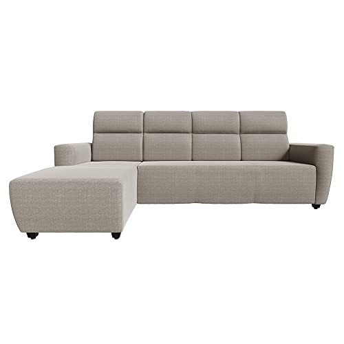 Image of Wakefit Sofa Set | 3 Year Warranty | Sofa 3 Seater, 3 Seater Sofa for Living Room, Wooden Sofa Set, 3 Seater + Left Aligned, Sofa for Living Room - Belize(Omega : Pearl)